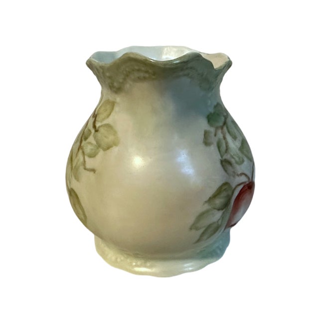 Antique Victorian Hand Painted Porcelain Apple Cider Jug Pitcher For Sale - Image 4 of 4