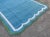 Handmade Cotton Vegetable Dyed Scalloped Rug, Teal Blue With Cream and Forest Green Border - 10x14 For Sale - Image 6 of 10