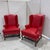 Vintage Pair of Red Leather Wingback Chairs For Sale - Image 4 of 7