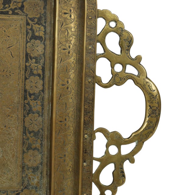 Vintage Brass Tray with Peacock Decoration, 1950s For Sale - Image 17 of 18