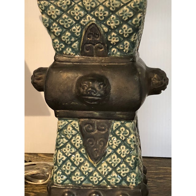 Rustic European 20th Century Primitive Style Ceramic Vase Table Lamps - a Pair For Sale - Image 3 of 9