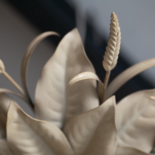 Metal Vintage Italian Floral Ceiling Lamp, 1970s For Sale - Image 7 of 13