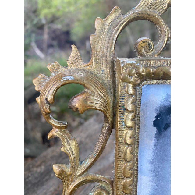 Contemporary Abstract Watercolor Painting in Virginia Metalcrafters Brass Frame For Sale - Image 12 of 14