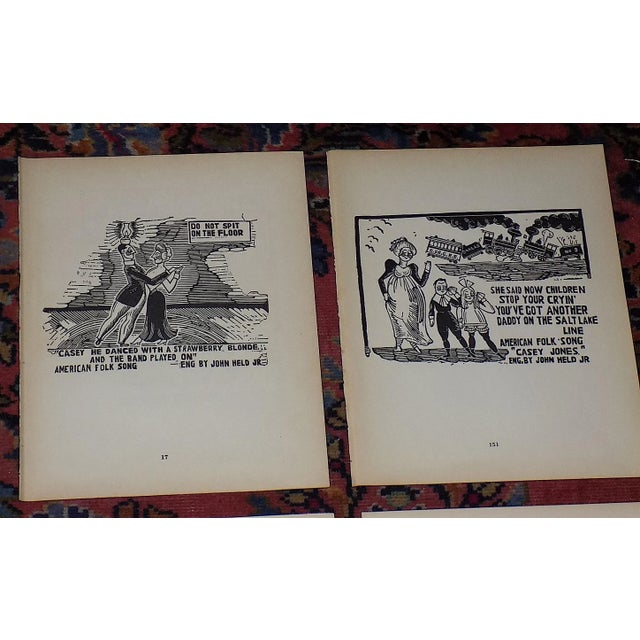 American Vintage John Held Jr .Early 20th Century Humorous Americana Woodcuts - Set of 12 For Sale - Image 3 of 9