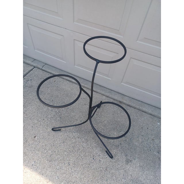 Mid Century Modern 3 Tier Wrought Iron Plant Stand For Sale - Image 9 of 9