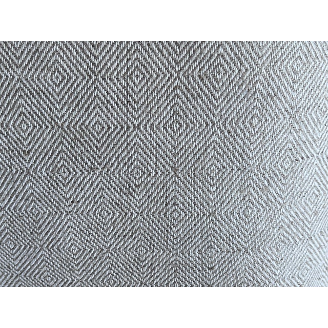 Pair Belgian Linen/Cotton Cushions/Pillows with a blind zipper at the bottom of each piece. The inserts are feather and...