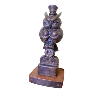 Mid 20th Century Willard Stone Bronze Owl Sculpture