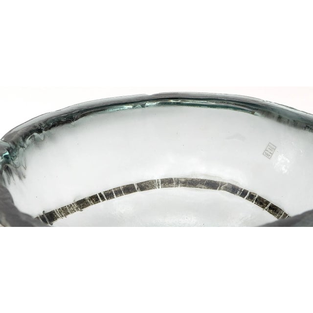 Silver Vetrofuso Di Daniela Poletti Studio Large Silver-Leaf Infuse Blown Glass Bowl For Sale - Image 8 of 9