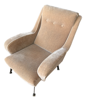 Authentic 1940s Italian Chairs, Mohair Fabric