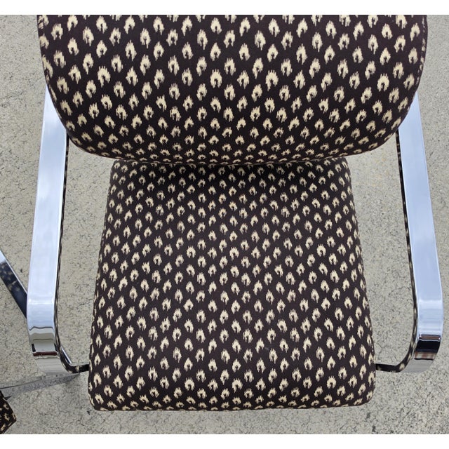 Milo Baughman for Thayer Coggin 1970s Postmodern Chrome Cantilever Armchairs Pair For Sale - Image 15 of 18