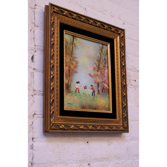 Abstract French Enamel on Copper Painting by Louis Cardin For Sale - Image 3 of 6