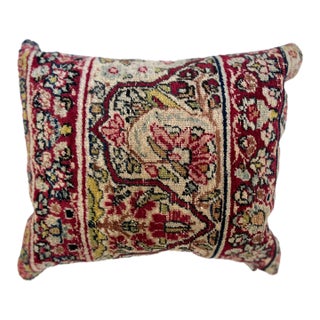 1960s Pillow With Antique Kirman Rug For Sale