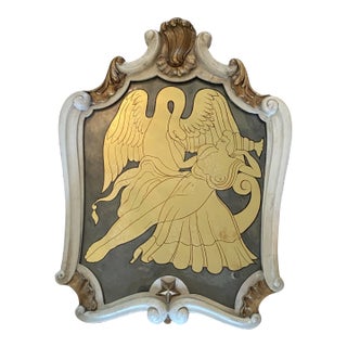 Early 20th Century Maison Jansen Verre églomisé French Style Mid Century Carved Gilt Mirror For Sale