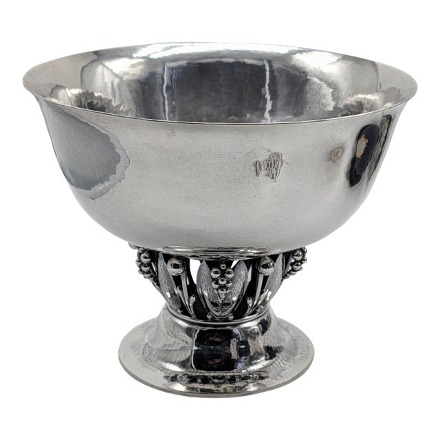 1930s Compote Pedestal Bowl. Georg Jensen Denmark Sterling Silver. #197a. 6" H For Sale