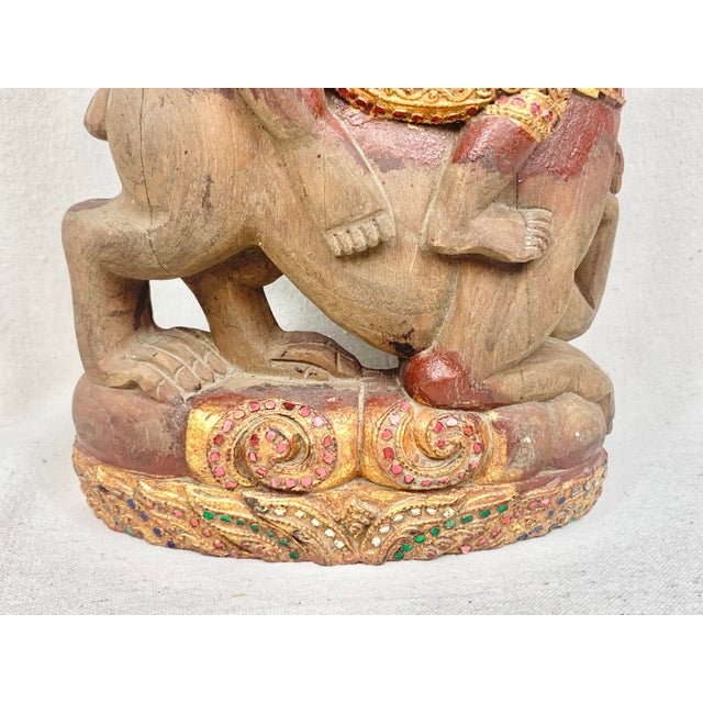 Asian Vintage Hand Carved Wooden Tibetan Totem For Sale - Image 3 of 13