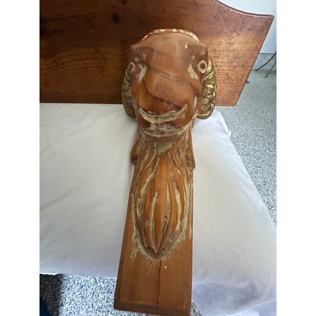 Carved Rams Head Wall Shelf For Sale - Image 4 of 12