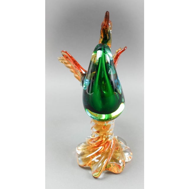 Mid-Century Modern Vintage Late 20th Century Murano Italian Sommerso Art Glass Heron Egret Bird Sculpture For Sale - Image 3 of 10