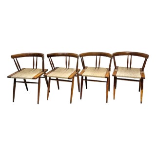 Seagrass Chairs by Georges Nakashima , 1960s, Set of 4 For Sale