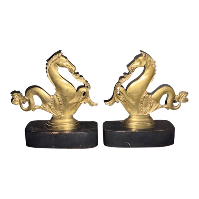 Vintage Solid Brass Venetian Sea Horses - Oar Lock Design for Gondolas For Sale