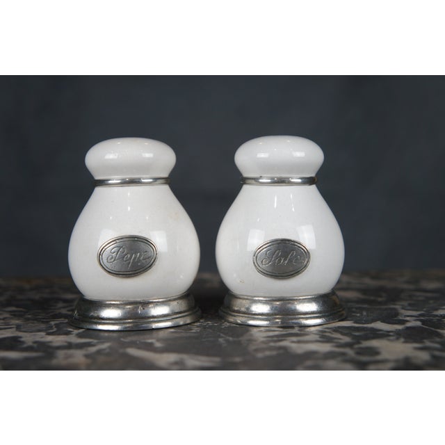 Late 20th Century Late 20th Century Arte Italica Marinoni Tuscan Pewter & Porcelain Dinnerware Place Settings- 37 Pieces For Sale - Image 5 of 11