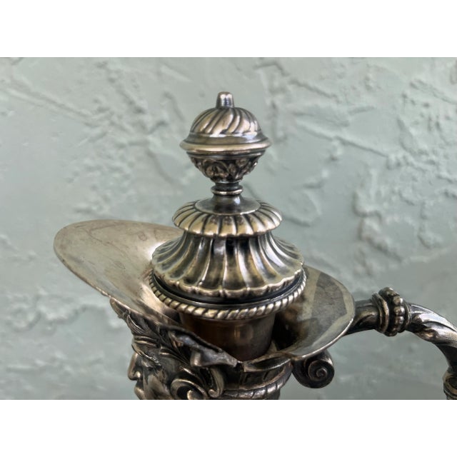 Olive Late 19th Century Joseph Lichtiger Antique Germany Pewter/Handblown-Glass Decanter For Sale - Image 8 of 10