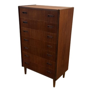 Danish Modern Teak Seven-Drawer Chest of Drawers Commode, Circa 1950s For Sale