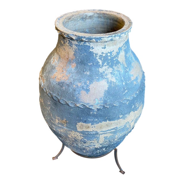 Large Antique Italian Olive Jar For Sale