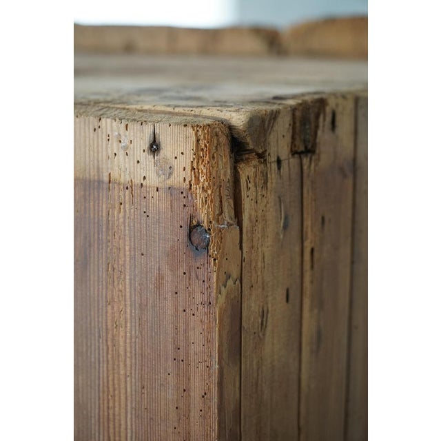 Brown Antique Swedish Primitive Patinated Folk Art Cabinet in Pine, 1700s For Sale - Image 8 of 18