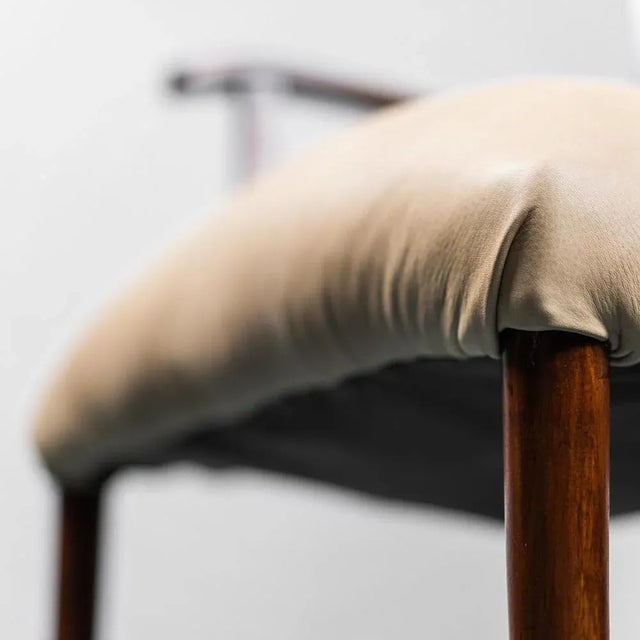 Vintage Wood and Leather Office Chairs, 1950s, Set of 3 For Sale - Image 9 of 14