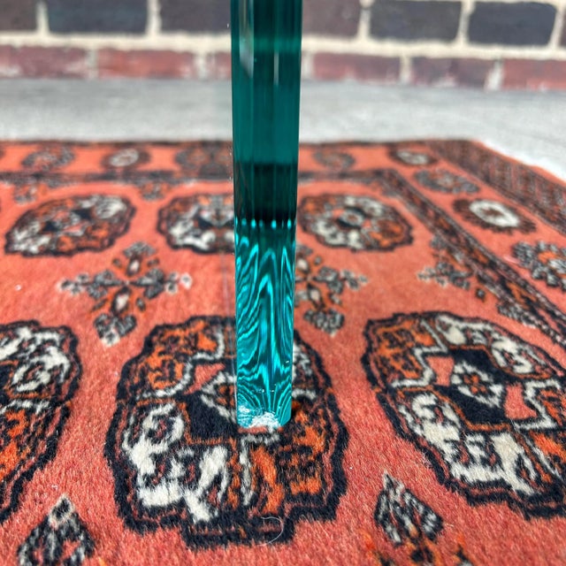 Post Modern Tessellated Marble Console Table With Glass Legs For Sale In Cleveland - Image 6 of 12