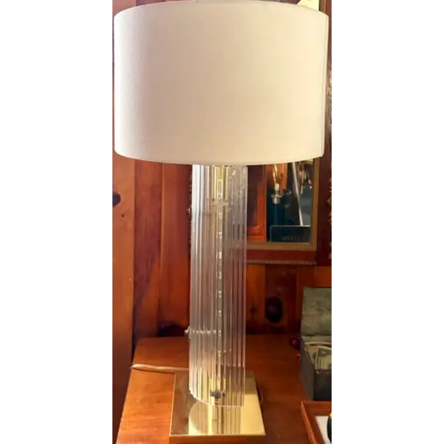 Mid 20th Century Mid Century Lucite Acrylic Lamp With a Three Way Illuminated Lamp Body For Sale - Image 5 of 9