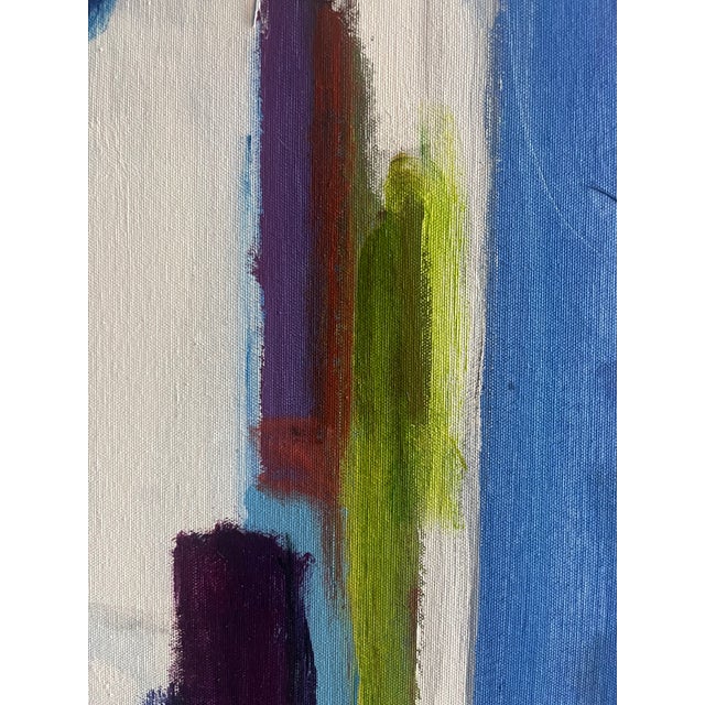 Contemporary Abstract Chicago Skyline Original Painting on Canvas by Costel Iarca For Sale In West Palm - Image 6 of 10