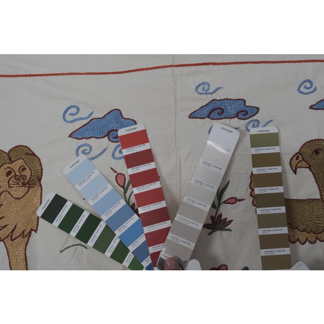 Animal Suzani Wall Hanging Decor 2'9'' X 3'2'' For Sale - Image 10 of 10