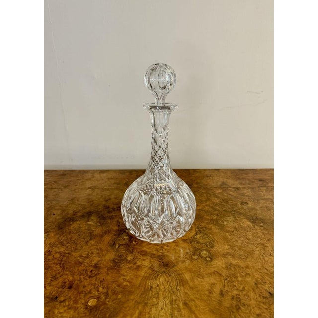 Antique Edwardian Cut Glass Decanter, 1900 For Sale - Image 4 of 5