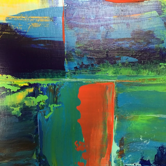 Acrylic on 10" by 5/8” by 8” Stretched Canvas. Artist signed on the back side with S. Stilgenbauer (CA Artist Stephen...