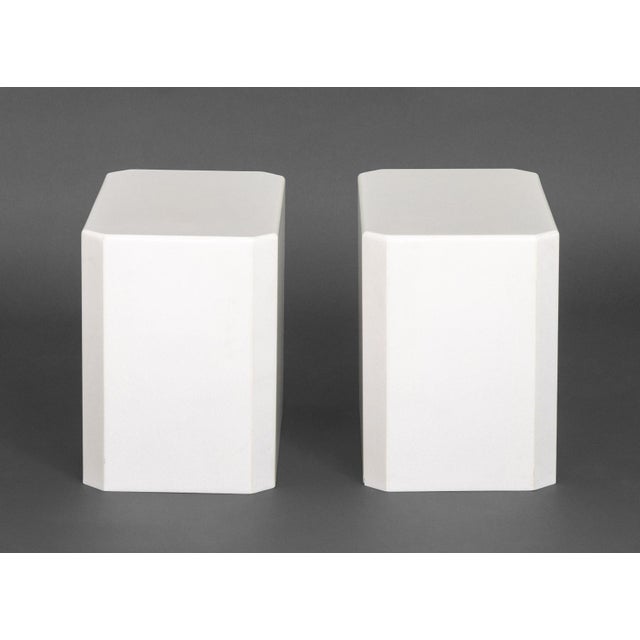 Modern Modern White Quartzite Side Tables, Pair For Sale - Image 3 of 6