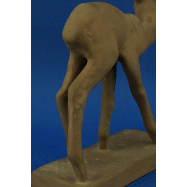 20th Century Art Deco Sculpture of a Fawn in Majolicated Terracotta by Else Bach for Karlsruhe, Germany For Sale - Image 15 of 18