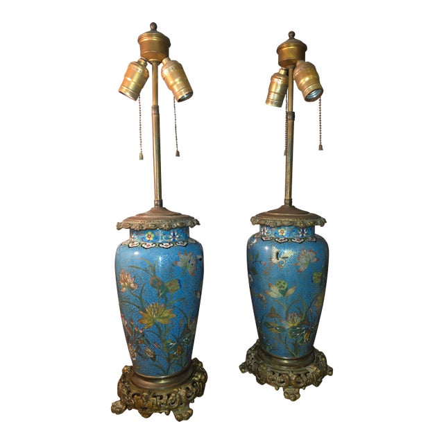 Antique Chinese Cloisonne Lamps For Sale