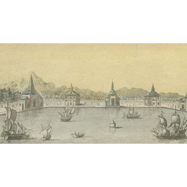 Paper Optical View of the Spanish Royal Retreat, Daumont, Paris, 1770 For Sale - Image 7 of 10