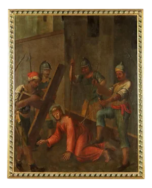 Jesus Falls During the Way of the Cross, Oil on Canvas