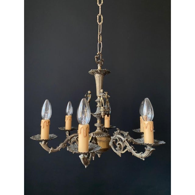 Vintage Brass Chandelier with Archers, 1960s For Sale - Image 11 of 12