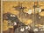 Vintage Japanese framed print of a Portuguese ship entering a Japanese harbor. Circa 1960's. Description on the back...