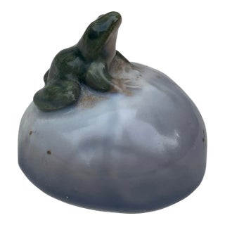 Miniature Royal Copenhagen Porcelain Frog Circa 1930 For Sale