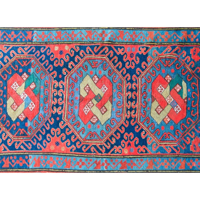 Red Early 20th Century Persian Kazak Rug For Sale - Image 8 of 15