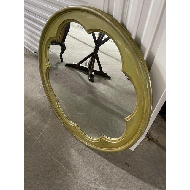 Traditional Round Green Washed Mirror, 21st Century For Sale - Image 3 of 7