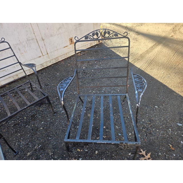 Late 20th Century Wrought Iron Patio Furniture Set, 5 Pieces For Sale - Image 12 of 13
