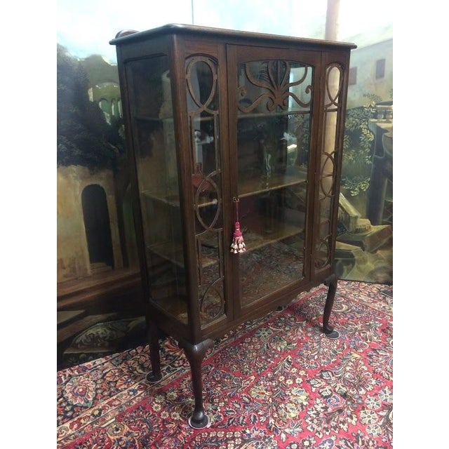 Antique Oak China Cabinet, Art Deco Cabinet For Sale - Image 4 of 8