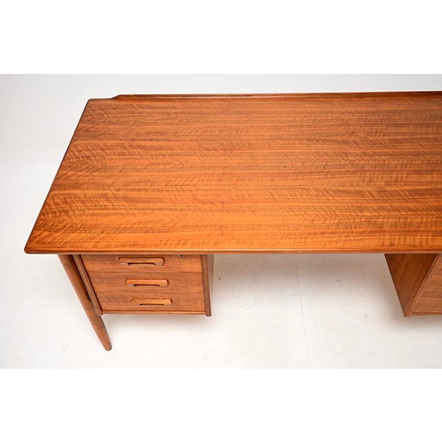 Wood Vintage Swedish Walnut Desk attributed to Goran Strand for Lelangs Mobelfabrik, 1960s For Sale - Image 7 of 11