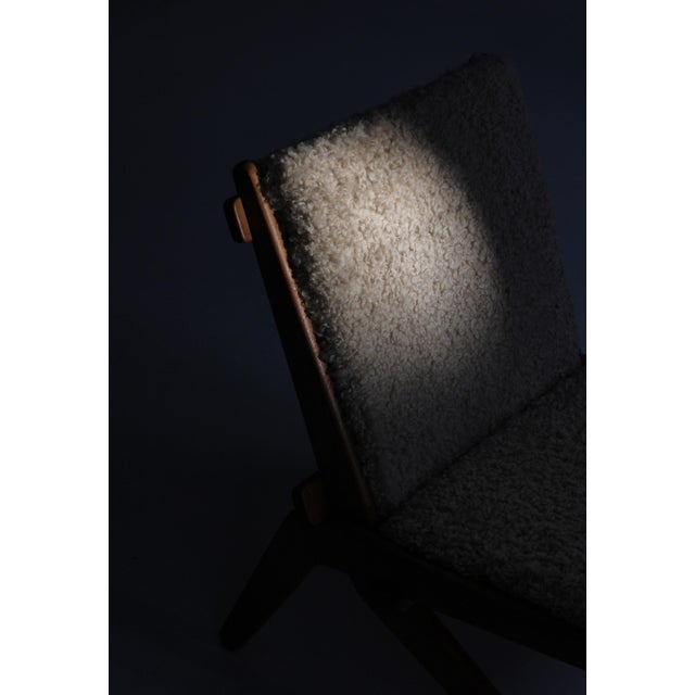 Danish Modern Oak Natural Sheepskin Folding Chair from Preben Thorsen,1957 For Sale - Image 18 of 18