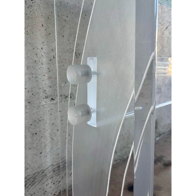 Vintage Mid-Century Lucite Console Table With Beveled Glass Top For Sale In Miami - Image 6 of 6